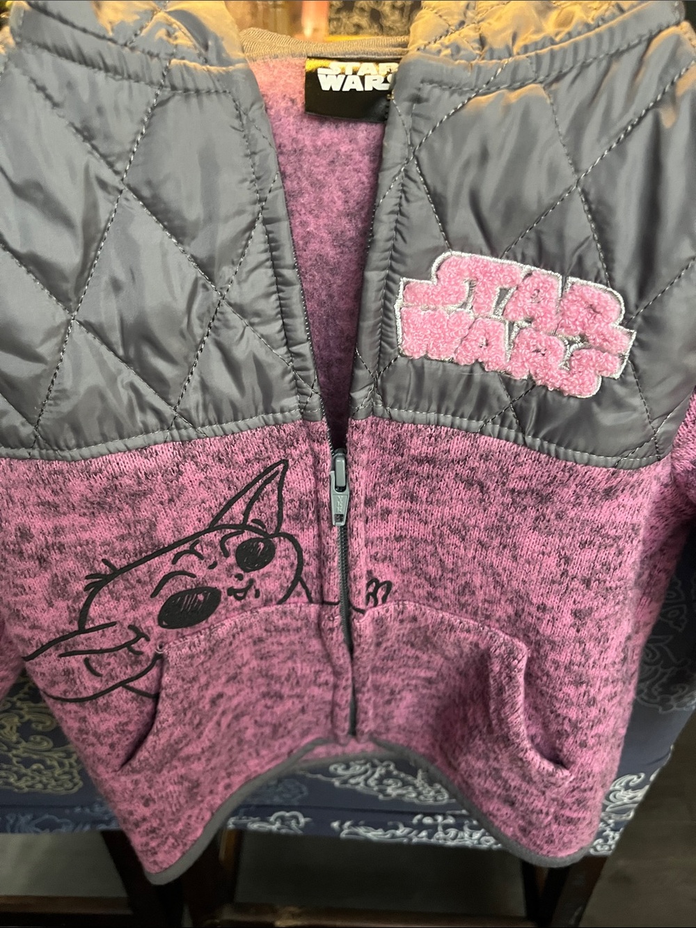 Star Wars Kids' Purple and Gray Quilted Yoke Hoodie